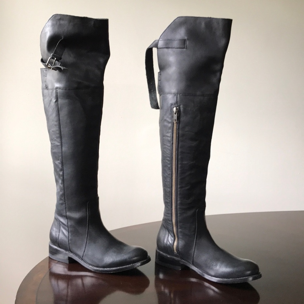 Dolce Vita Black over the Knee 6M Leather Boots - Picture 3 of 8
